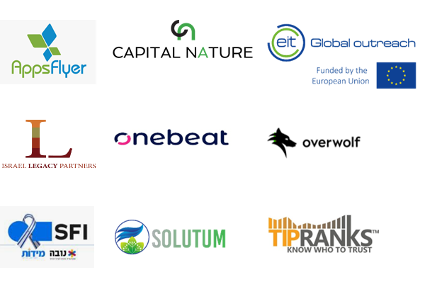 Companies:AppsFlyer, Capital Nature, EIT Global Outreach, Israel Legacy Partners, OneBeat, Overwolf, SFI, Solutum, TipRanks
