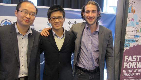 MBA student organizers (left to right) Edwards You Lyu, Jobs Jun Zhou, and Lee Greene
