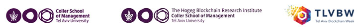  From the left: logos of Coller School, the Hogeg Blockchain Research Institute, TLVBW